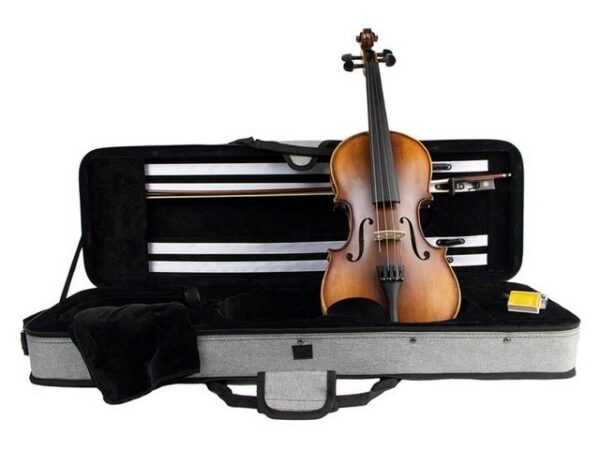 Leonardo Bowed Instruments Violine 3/4 Geige Leonardo LV-1834 Komplett Set mit Koffer Bogen Stimmgerät