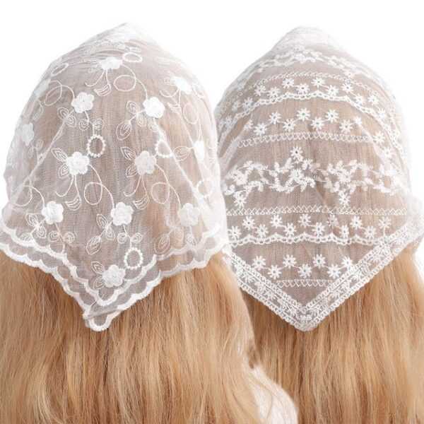 Lubgitsr Bandana 2 Stück Bandana Damen, Crochet Hair Bandanas, Mode Haar Zubehör