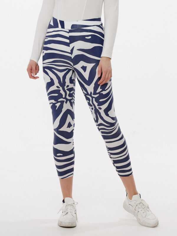 MONACO blue Leggings mit Animalprint 36 navy