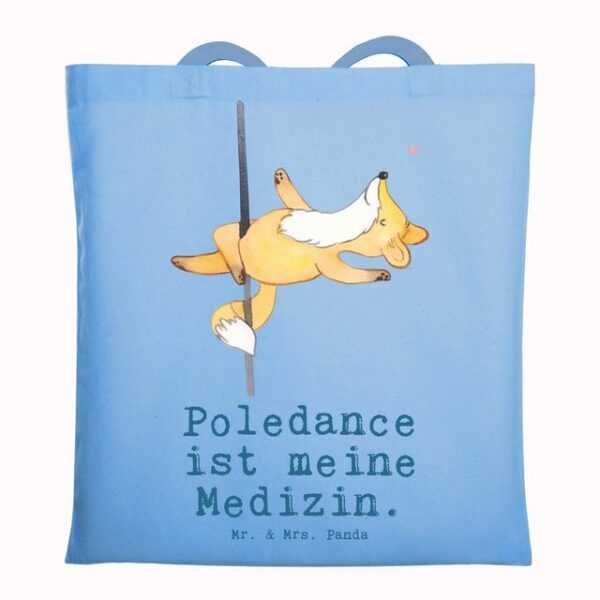 Mr. & Mrs. Panda Tragetasche Fuchs Poledance Medizin - Sky Blue - Geschenk, Einkaufstasche, Auszei (1-tlg)