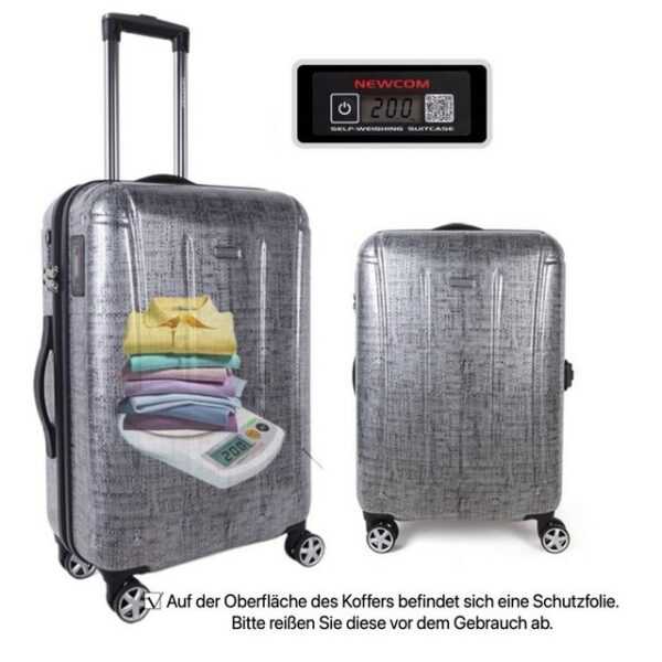 NEWCOM Hartschalen-Trolley Hartschalen Koffer Set 2 teilig Trolley Set 20 Zoll + 24 Zoll, 4 Rollen, TSA Schloss, 24 Zoll mit der integrierten Digitalwaage, Leicht