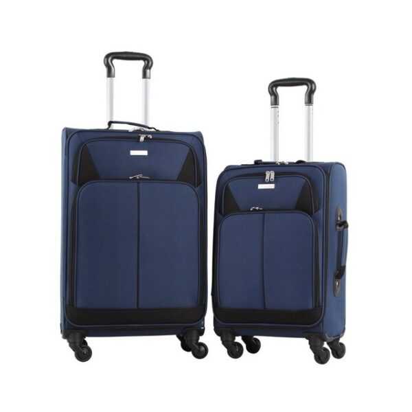 NTK-Collection Kofferset Kofferset 2-teilig Viga Navyblau, 4 Rollen, (Set, 2 tlg., 2 Koffer), mit Rollen Teleskopgriff