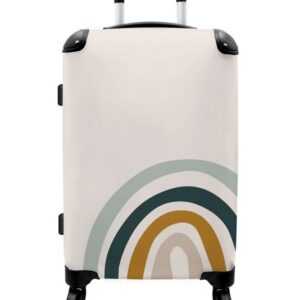 NoBoringSuitcases.com© Koffer Regenbogen - Design - Pastell - Kinder - Abstrakt 67x43x25cm, 4 Rollen, Mittelgroßer Koffer für Kinder, Trolley