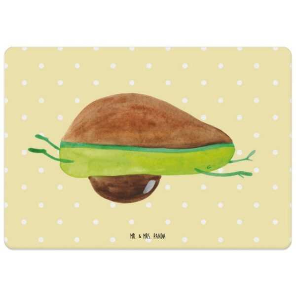 Platzset, Avocado Yoga - Gelb Pastell - Geschenk, Veggie, Avocado Yoga Vegan, V, Mr. & Mrs. Panda, (1-St)