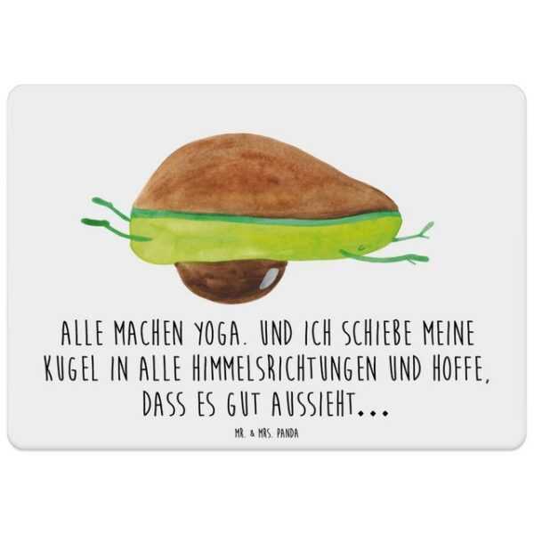 Platzset, Avocado Yoga - Weiß - Geschenk, Tischuntersetzer, Sport, Avocado Yoga, Mr. & Mrs. Panda, (1-St)