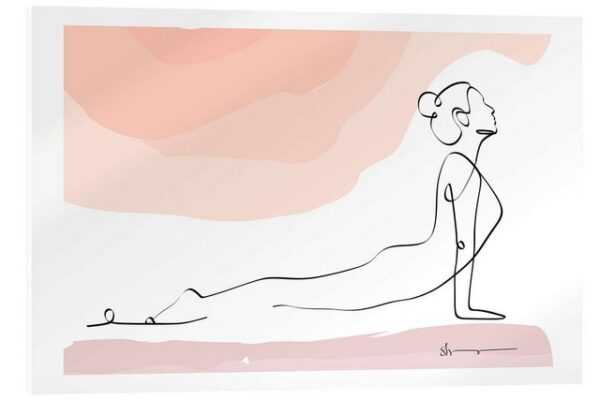 Posterlounge Acrylglasbild Yoga In Art, Kobra Pose (Bhujangasana), Fitnessraum Minimalistisch Illustration