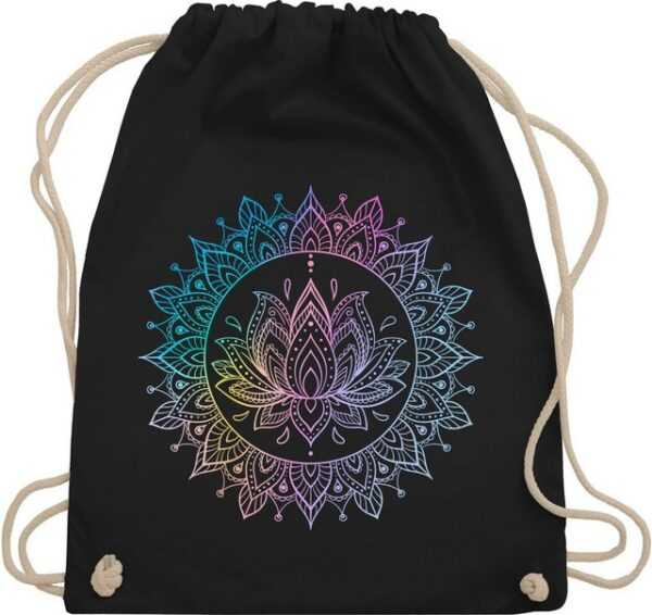 Shirtracer Turnbeutel Lotusblume Spirituelle Meditation Mandala Pilates Lotus Entspannung, Yoga