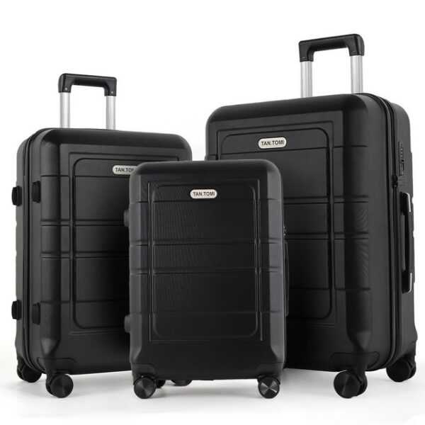 TAN.TOMI Trolleyset 3-Tlg Hartschalenkofferset Hard Shell Hartschalenkoffer Trolley Koffer, 4 Rollen, (3 tlg), Reisekoffer Reisekofferset Gepäck mit 4 Rollen und TSA Schloss(M-L-XL)