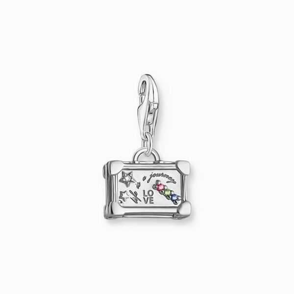 THOMAS SABO Charm-Einhänger 1936-318-7 Charm-Anhänger Damen Bunter Vintage-Koffer Silber