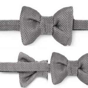 Tom Ford Krawatte TOM FORD Luxury Herringbone Pre-Tied Silk Cotton Bow Tie Anzug Smoking