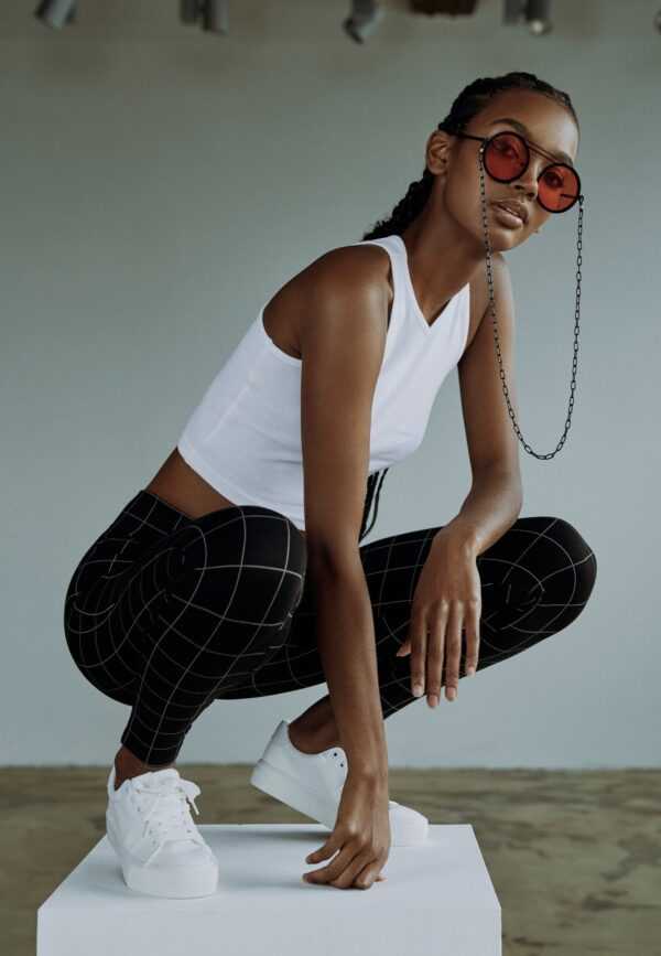 Urban Classics - Check High Waist Black/White - Leggings