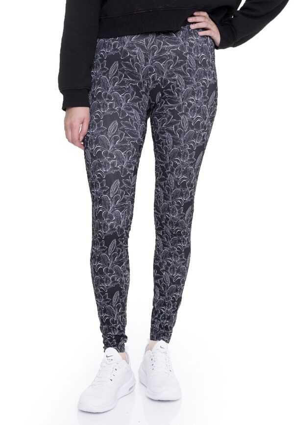 Urban Classics - Ladies AOP Hibiscus Black - Leggings