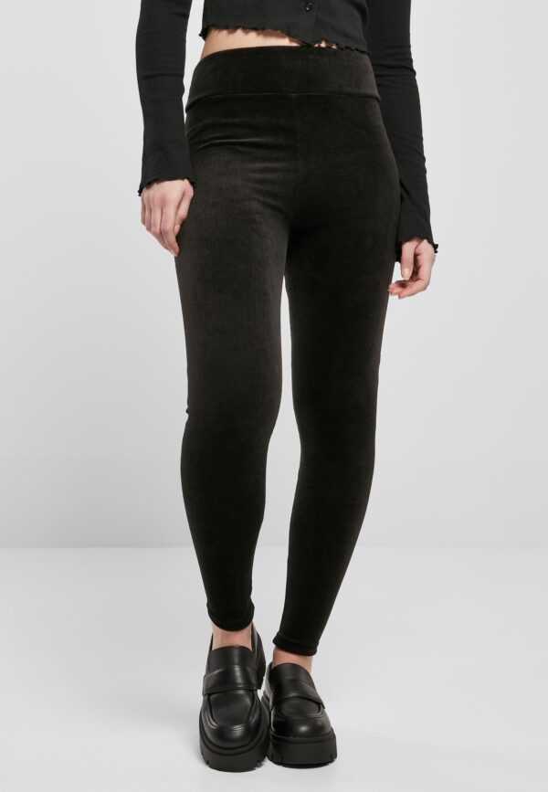 Urban Classics - Ladies High Waist Rib Black - Leggings