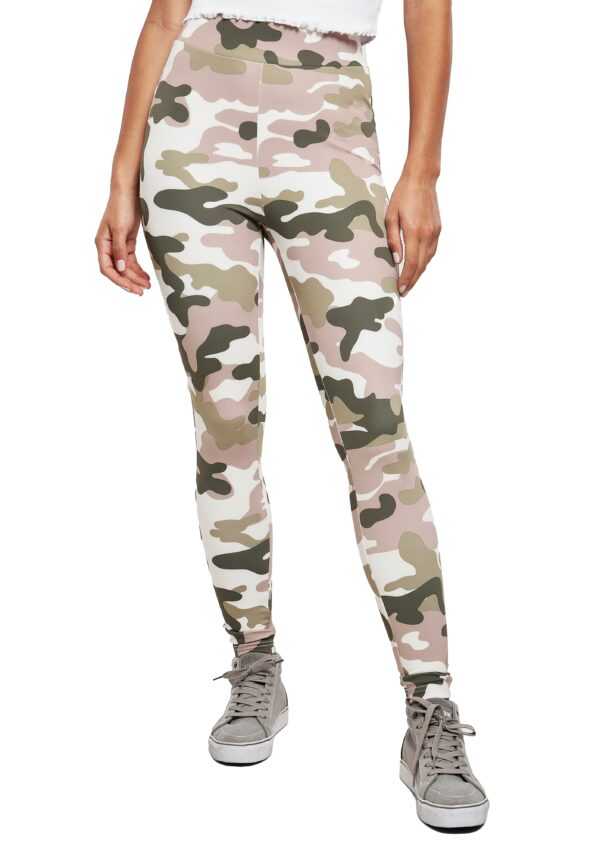 Urban Classics - Ladies High Waist Tech Duskrose Camo - Leggings