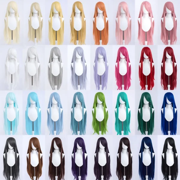 Wholesale 100cm Wig Cosplay Multi Colors Long Straight Peluca Heat Resistant Wigs Synthetic Anime Hair Cosplay French Lace 1PC