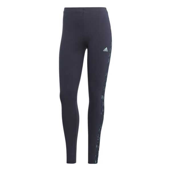 adidas Essentials 3-Streifen Animal Print Leggings Damen - navy-L