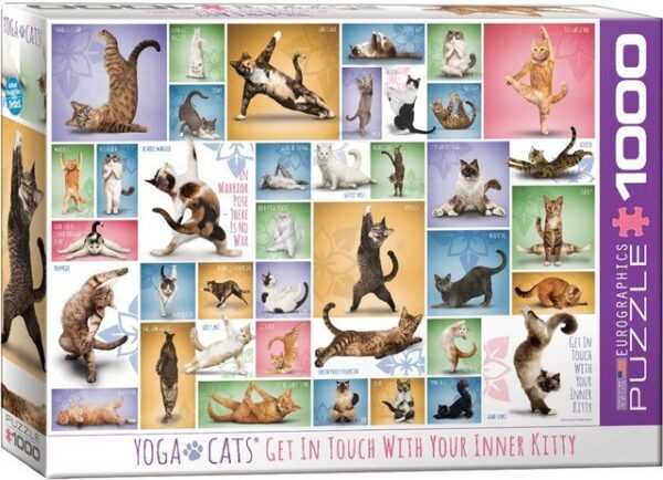 empireposter Puzzle Yoga Katzen - 1000 Teile Puzzle Format 68x48 cm, 1000 Puzzleteile