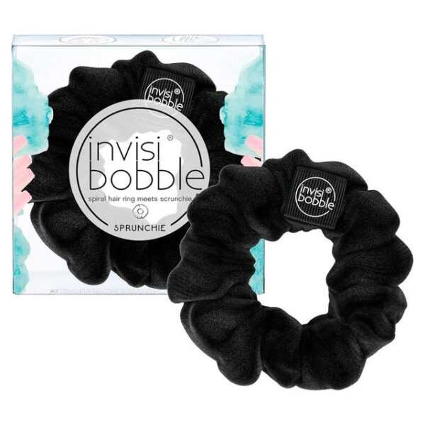 invisibobble Spiral-Haargummi invisibobble Sprunchie True Black Scrunchie Haargummi Samt Schwarz Mäd