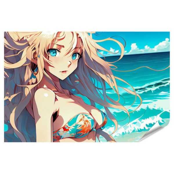 islandburner Poster Anime Girl Long Blue Hair Cosplay Manga Bilder