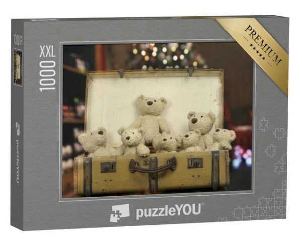 puzzleYOU Puzzle Ein Vintage-Koffer voller Teddybären, 1000 Puzzleteile, puzzleYOU-Kollektionen Nostalgie