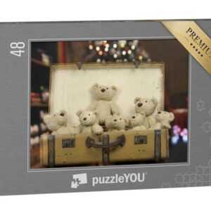 puzzleYOU Puzzle Ein Vintage-Koffer voller Teddybären, 48 Puzzleteile, puzzleYOU-Kollektionen Nostalgie