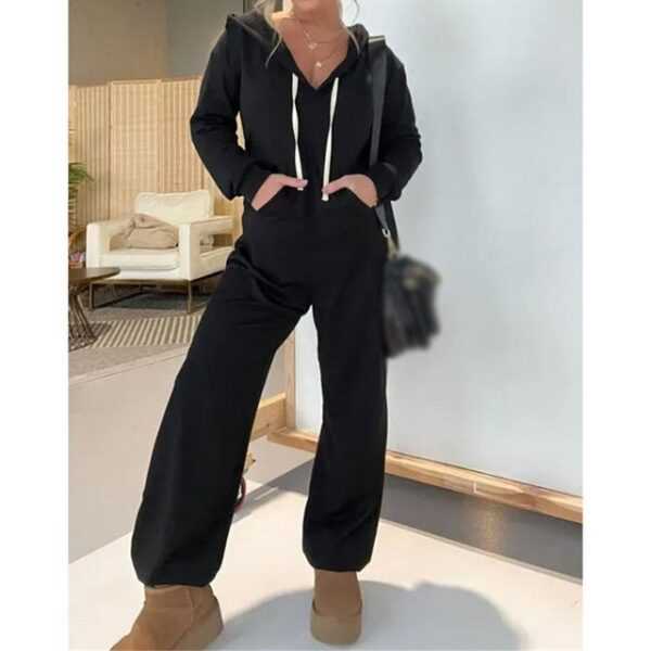 AFAZ New Trading UG Jumpsuit Damen-Overall Anzug für den Frühling, Schwarz, lässig, modisch mit Hut