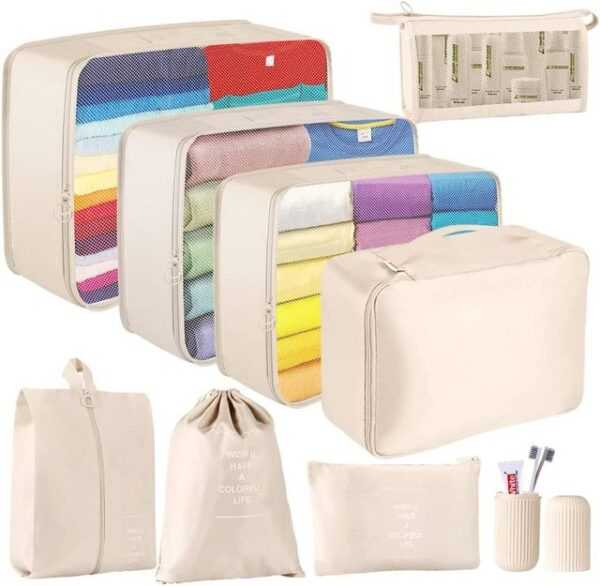 Bedee Kofferorganizer 9 Teilige Koffer Organizer Packing Cubes Kleidertaschen (9-tlg)