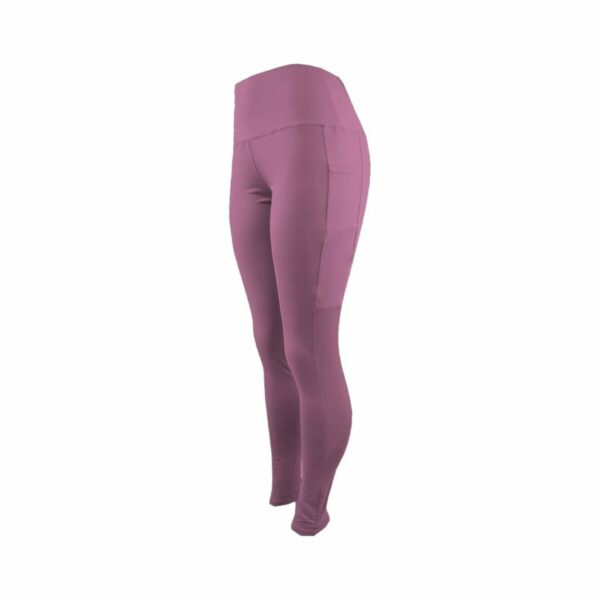 Damen Yoga Hose | Sport Leggings mit hoher Taille | praktische Tasche | formender Effekt | Größe S/M [Altrosa]