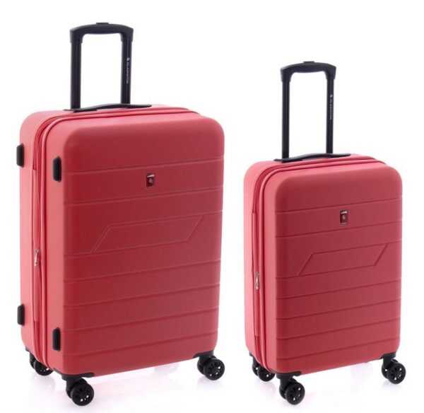 GLADIATOR Hartschalen-Trolley Koffer-Set 2-teilig - 55 und 65 cm, 4 Rollen, TSA-Schloss, Dehnfalte, Farben: blau, schwarz, rot, hellblau, minzgrün, gelb