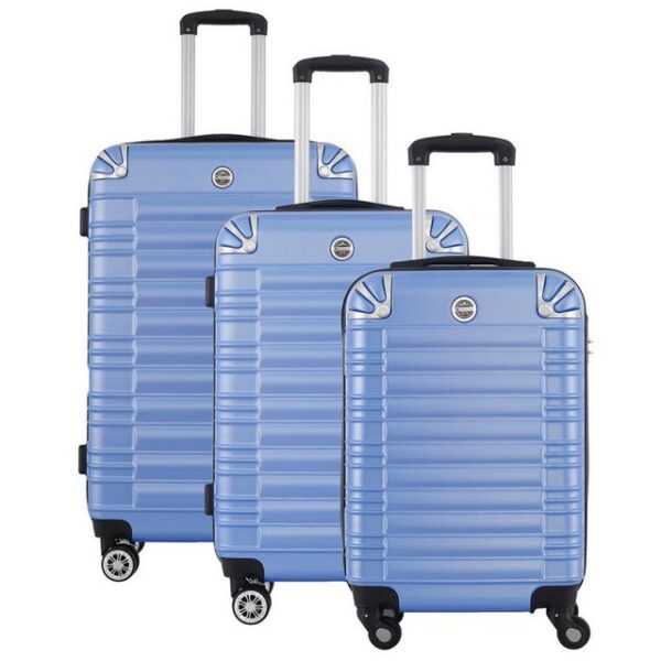 Geographical Norway Trolleyset, 4 Rollen, (3 Koffer, 3 tlg., 360° Rollen), 3er Trolley Set Hartschalenkoffer Teleskopgriff ABS Spanngurt