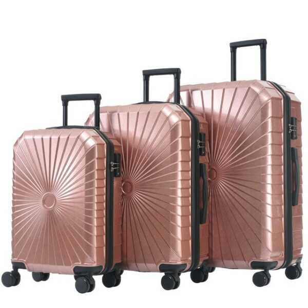 Gotagee Kofferset Koffer-Set 3-teiliges Reisetasche mit TSA-Schloss Rosa Reisekoffer