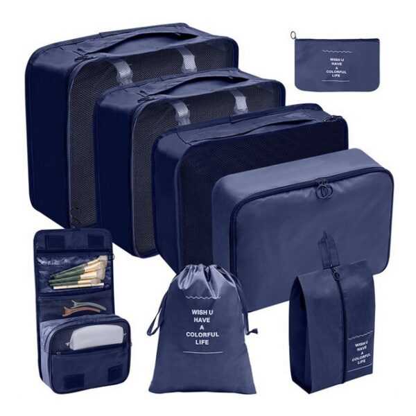 Henreal Kofferorganizer Koffer Organizer, 8 Teilige Wasserdichte Packing Cubes Kleidertaschen