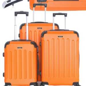 KESSMANN Kofferset 3 teilig Hartschalenkofferset M L XL Koffer + Digitale Kofferwaage, 4 Rollen, (Reisekofferset, 4 tlg., Schloss Teleskopgriff Gepäck Urlaub Zubehör Reise Hartschale Trolley), Reisetasche Kofferset groß mittel klein Handgepäck Gepäck Rollkoffer