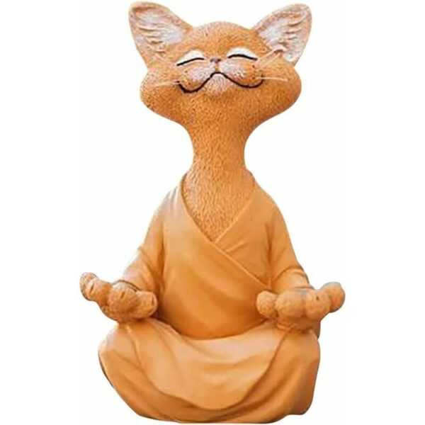 Lycxames - Harz-Buddha-Katze, Sammlerfigur, Yoga-Meditation, Happy-Cat-Kollektion, Liebhaber-Geschenke für Zuhause, Outdoor, Hof, Rasen, Pool,