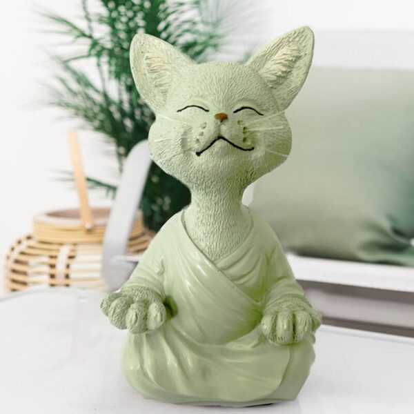 Lycxames - Harz-Buddha-Katze, Sammlerfigur, Yoga-Meditation, Happy-Cat-Kollektion, Liebhaber-Geschenke für Zuhause, Outdoor, Hof, Rasen, Pool,