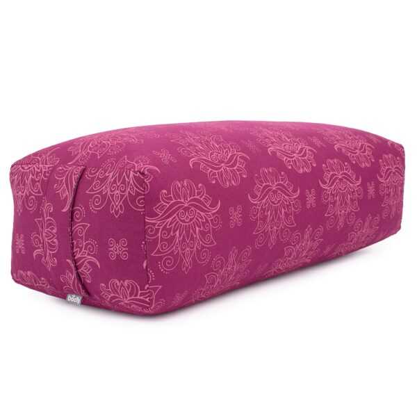 Maharaja Salamba (rechteckig) Yoga-Bolster 'Lotus', berry, Dinkel Bezug abnehmbar