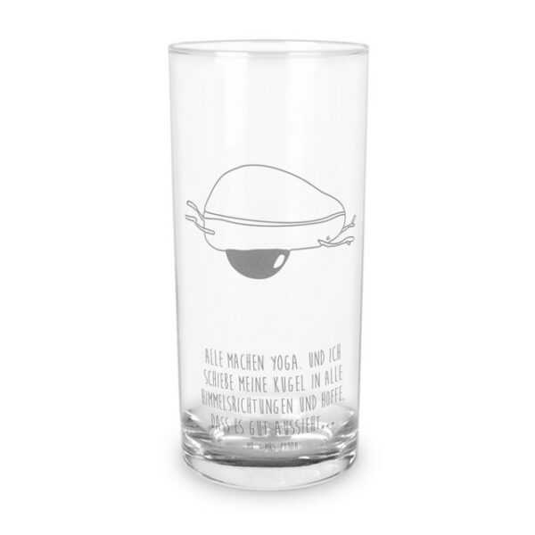 Mr. & Mrs. Panda Glas 400 ml Avocado Yoga - Transparent - Geschenk, Trinkglas, Vegan, Gesun, Premium Glas, Exklusive Gravur