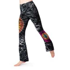 PANASIAM Leggings Unikat Batik Leggings stretch mit ausgestelltem Bein handgefertigt bequeme Bootcut Hose mit Schlag aus natürlicher Viskose für Yoga Sport