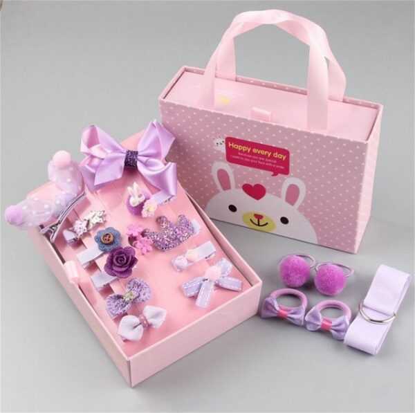 RefinedFlare Haargummi Kinder-Maskerade-Prinzessin-Haarspange mit Schleife, 18-teiliges Set