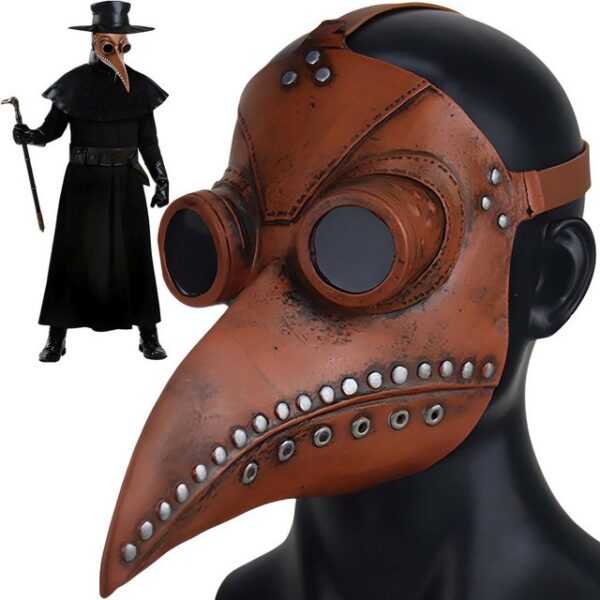 Retoo Verkleidungsmaske Karneval Halloween Mask Cosplay Plague Doctor Requisiten, (Pest Arzt Faschingsmaske, Bedienungsanleitung in Deutsch, Paket), Hochwertiges material, Starker Geruch, Verstellbarer Riemen