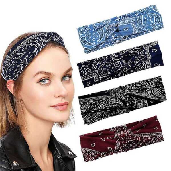 SOTOR Stirnband 4 Stück Boho Stirnband,Stirnbänder, Haarband Damen,Yoga Head Wraps (4-St) Geknotetes Haarband, Für Alltag Makeup, Yoga, Sport, Fitness