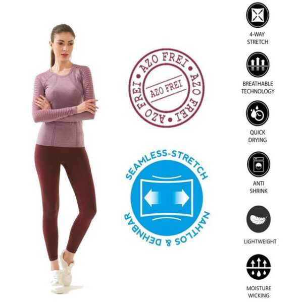 Seamless Shirt Seamless Langarm Funktionsshirt laufen sports tshirt damen langarm nahtlose fitness,yoga,laufen funktionsshirt