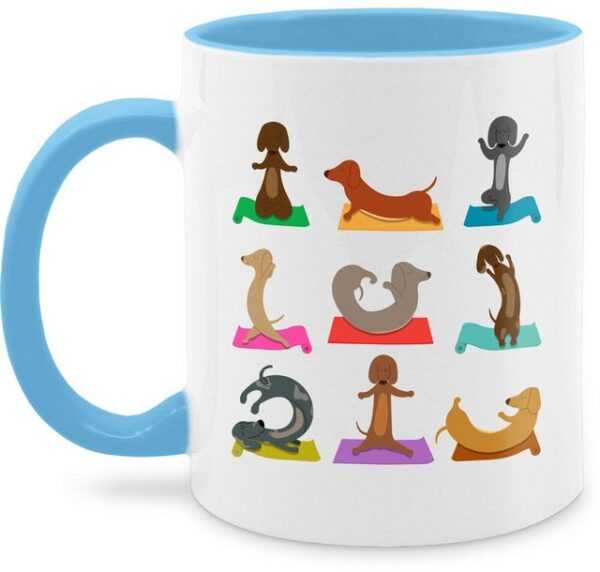 Shirtracer Tasse Dackel Yoga Dackel Lustig, Keramik, Hunde