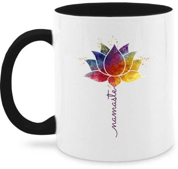 Shirtracer Tasse Namaste Lotusblüte Yoga Mandala Spirit Wellness Meditation, Keramik, Yoga