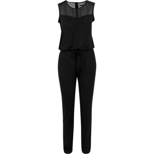 URBAN CLASSICS Jumpsuit Urban Classics Ladies Tech Mesh Long Jumpsuit, black, 3XL