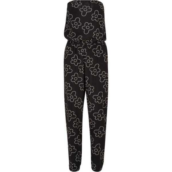 URBAN CLASSICS Jumpsuit Urban Classics Ladies Viscose Bandeau Jumpsuit, blackflower, L