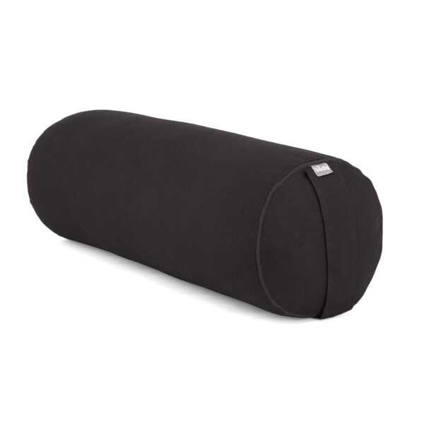 Yoga-Bolster (rund) Basic schwarz, Dinkelhülsen, 118-S