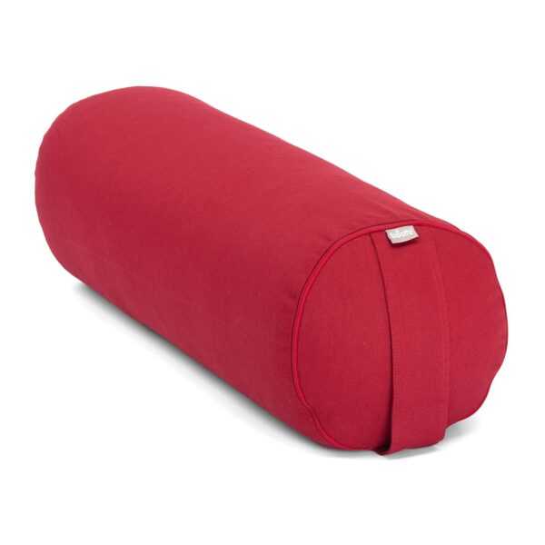 Yoga-Bolster (rund) Eco, Dinkelhülsen Bordeaux