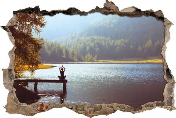 Yoga am See, 3D Wandtattoo