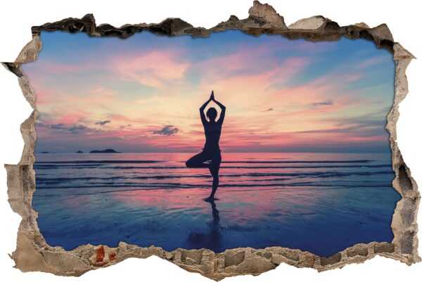 Yoga am Strand, 3D Wandtattoo